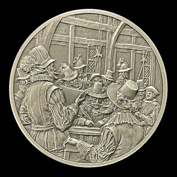 Vintage Medal History of Colonial America Pewter Coin House of Burgesses Meeting - Picture 1 of 3